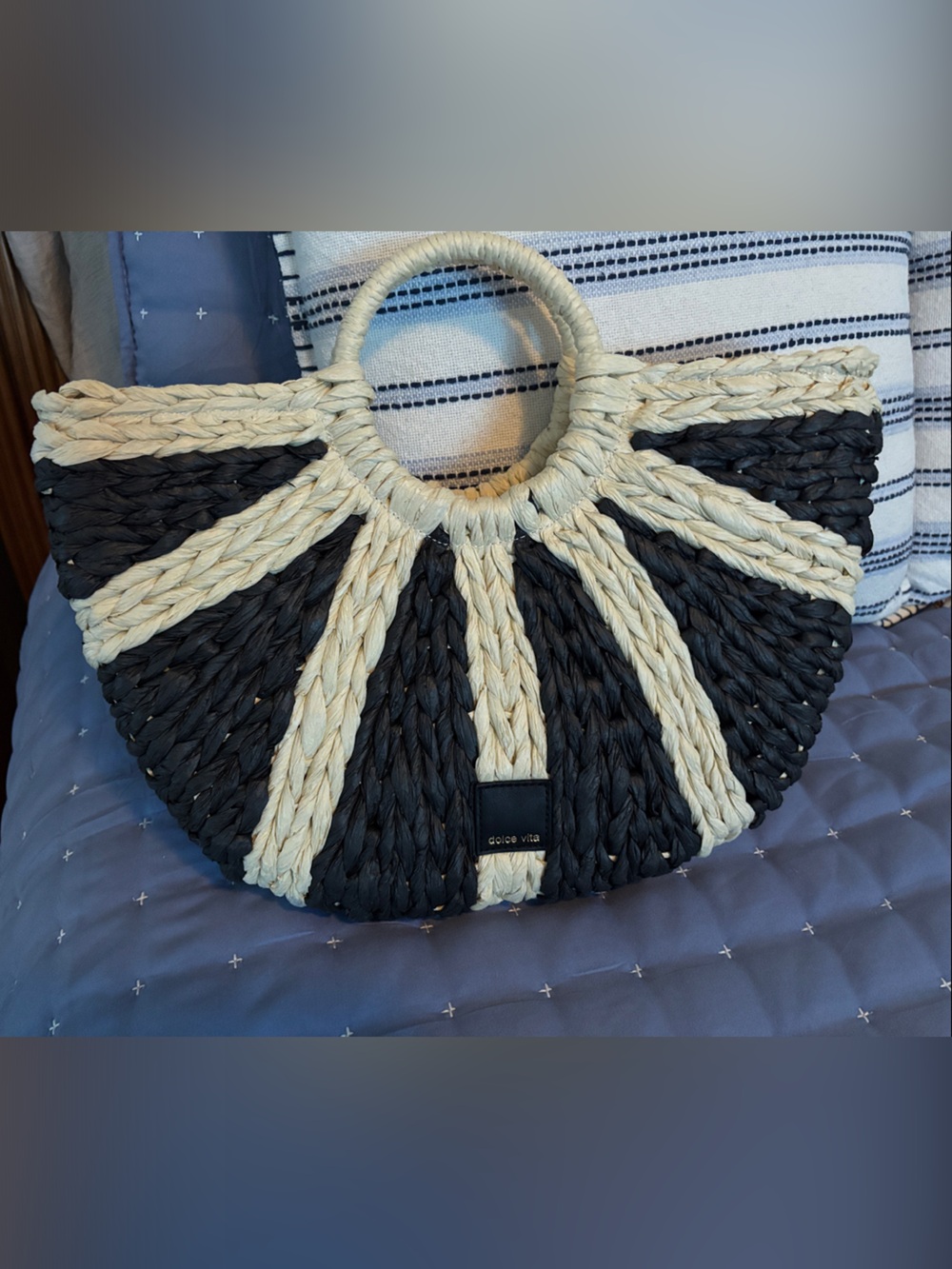 NWOT Dolce Vita Woven Tote — Black & Natural